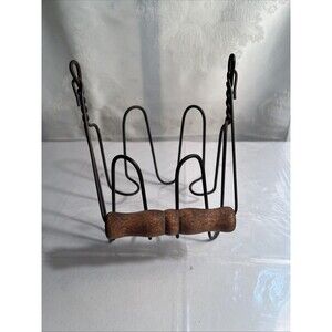 Vintage Metal Wire Canning Jar Holder with Wood Handle